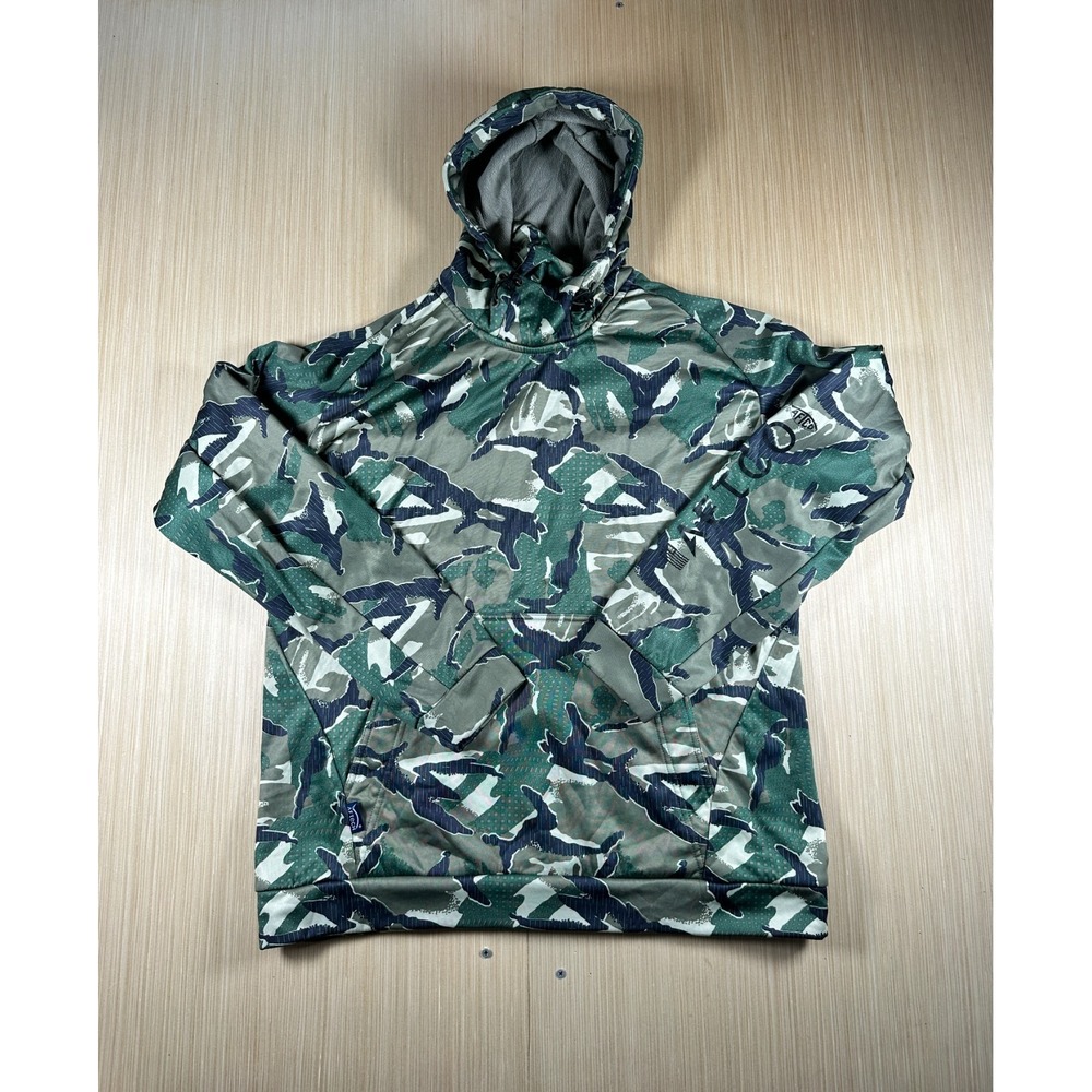 American Fishing Tackle Co. Hoodie Mens Medium Multicolor Printed Fleece Lined